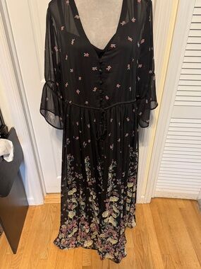 Torrid Maxi Dress Sheer with Detached Slip 1X